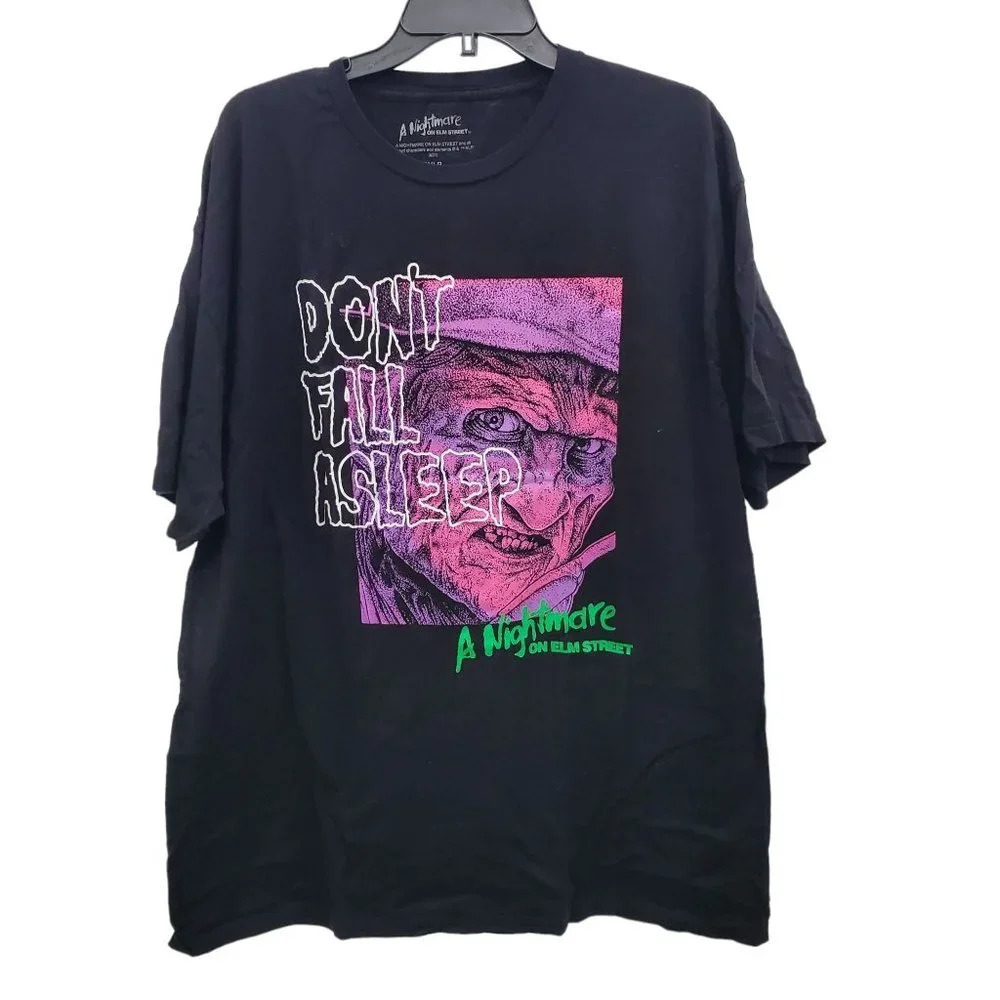 Nightmare on Elm Street Men's Big & Tall Don't Fall Asleep Neon Tee Size 2XLB‎